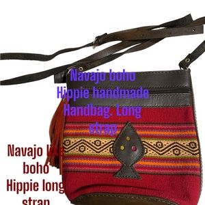 Navajo like boho hippie shoulder bag handmade
